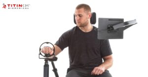 Patient using Humero Tech C1 for comprehensive shoulder rehab