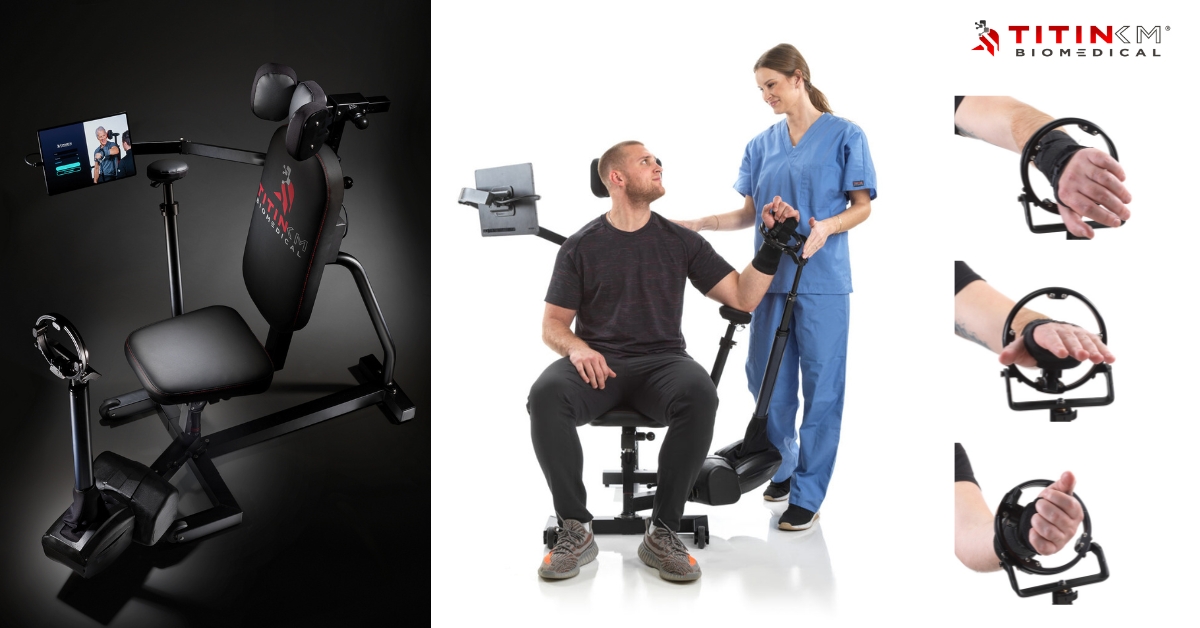 Athlete undergoing advanced shoulder rehabilitation with professional guidance