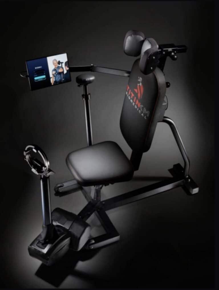 Humero Tech C1 seated shoulder resistance and assessment device with touchscreen display